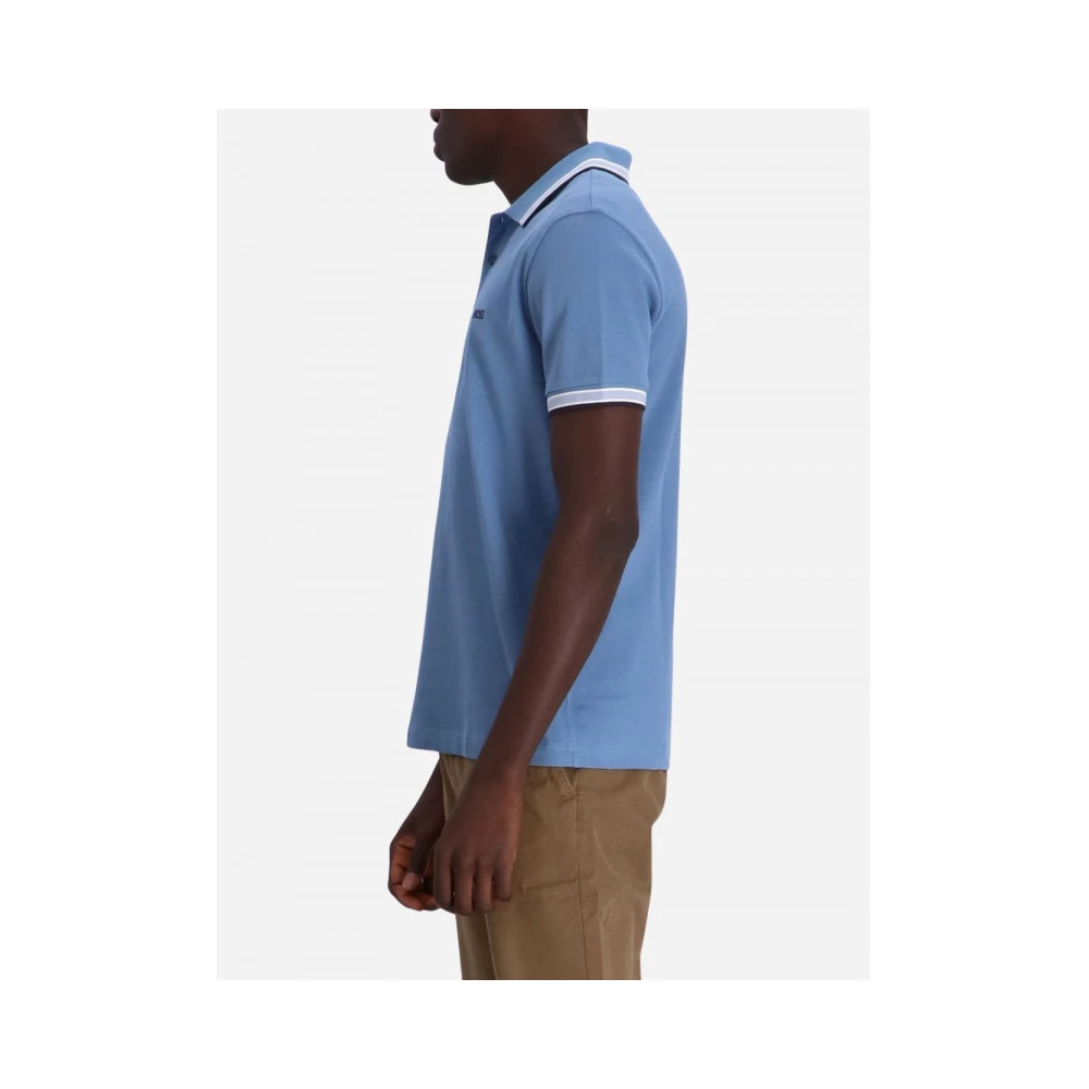 Hugo Boss Contrast Polo Shirt Regular Fit Blue Heren