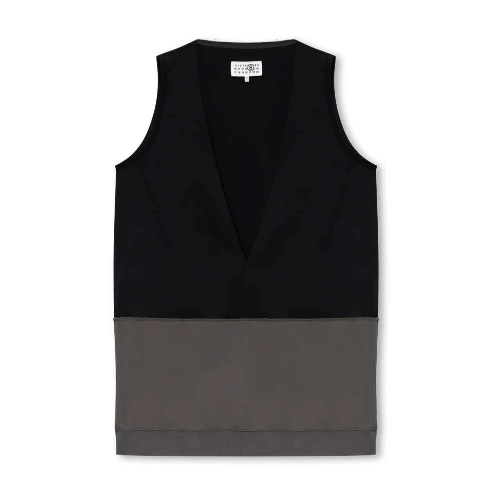 MM6 Maison Margiela Oversized vest Black Dames
