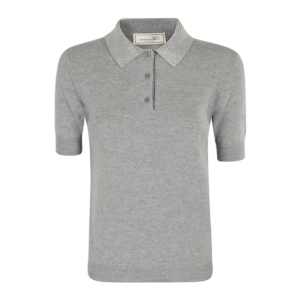 Blumarine Strass Polo Trui Gray Dames