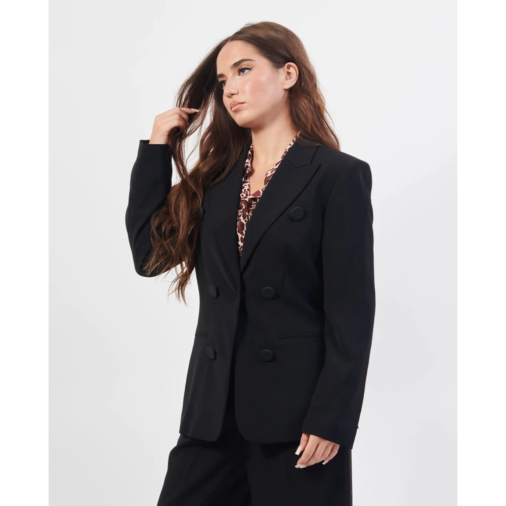 Armani Exchange Zwarte Damesjas Monopetto Regular Fit Black Dames