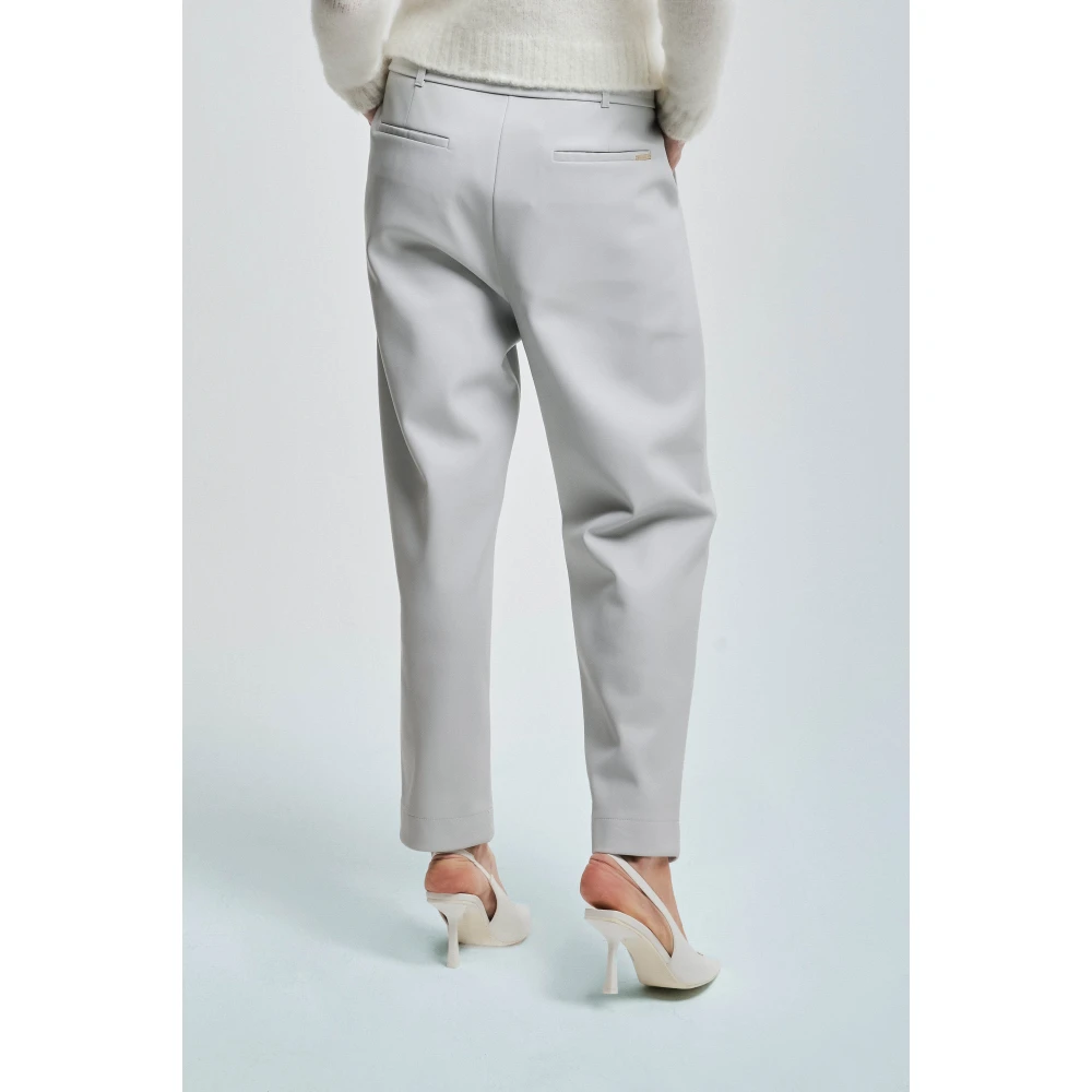 Kocca Elegant Paperbag Waist Trousers Gray Dames