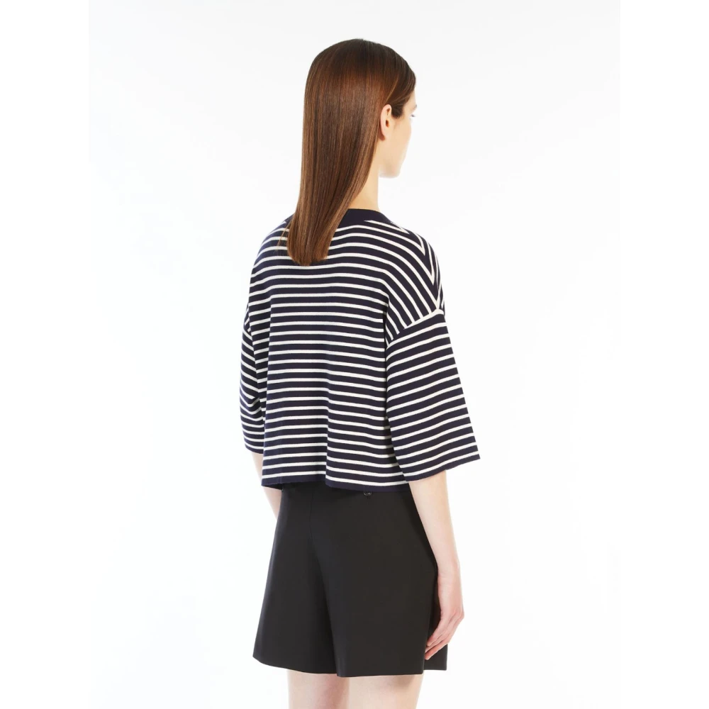 Max Mara Weekend Boxy-fit trui met ronde hals Blue Dames