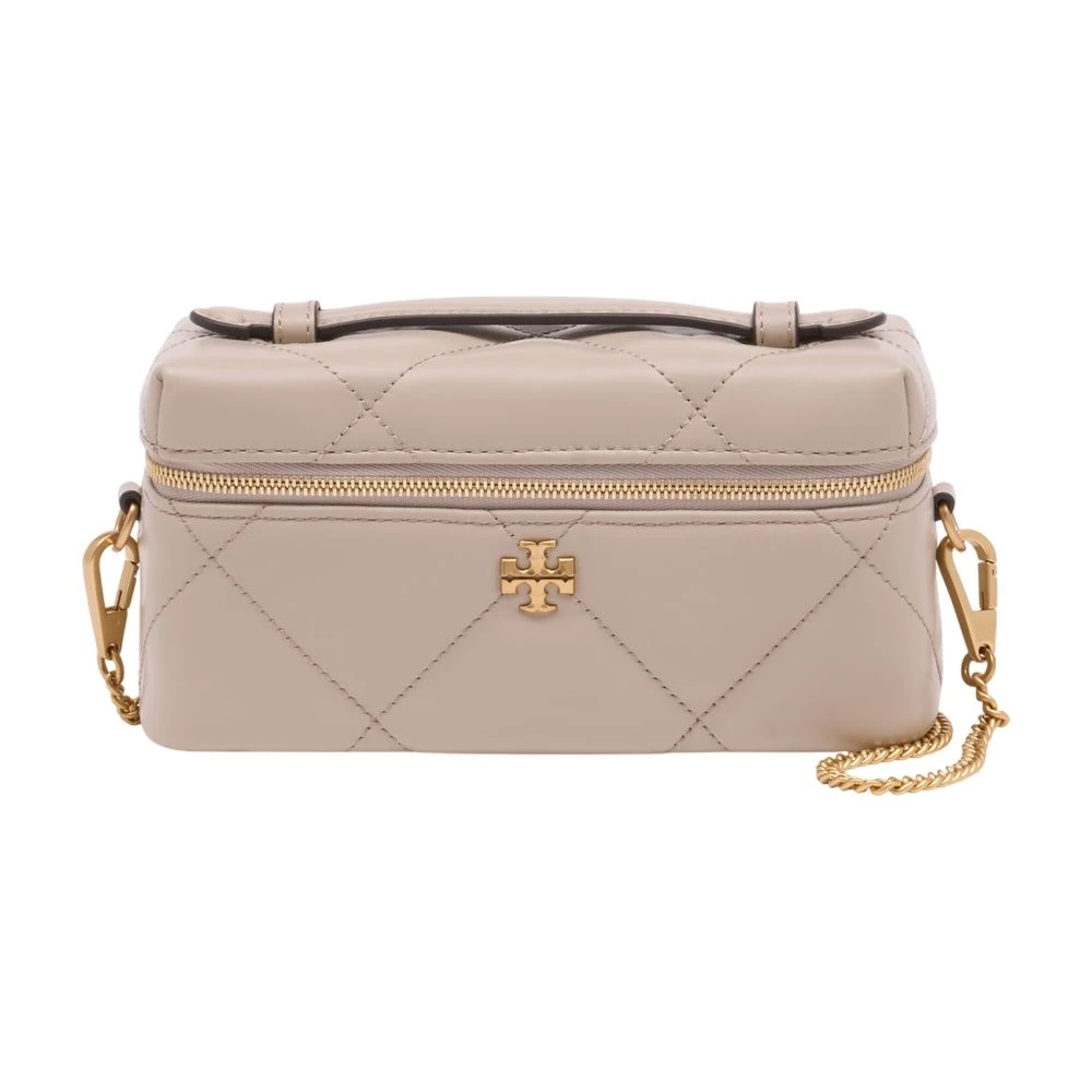 Tory Burch Women's White Kira Diamond Quilt East-West Vanity Case