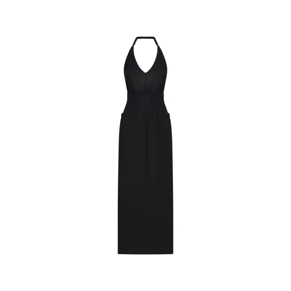 The Attico Women's Black Midi Dress Crepe And Tulle Stretch
