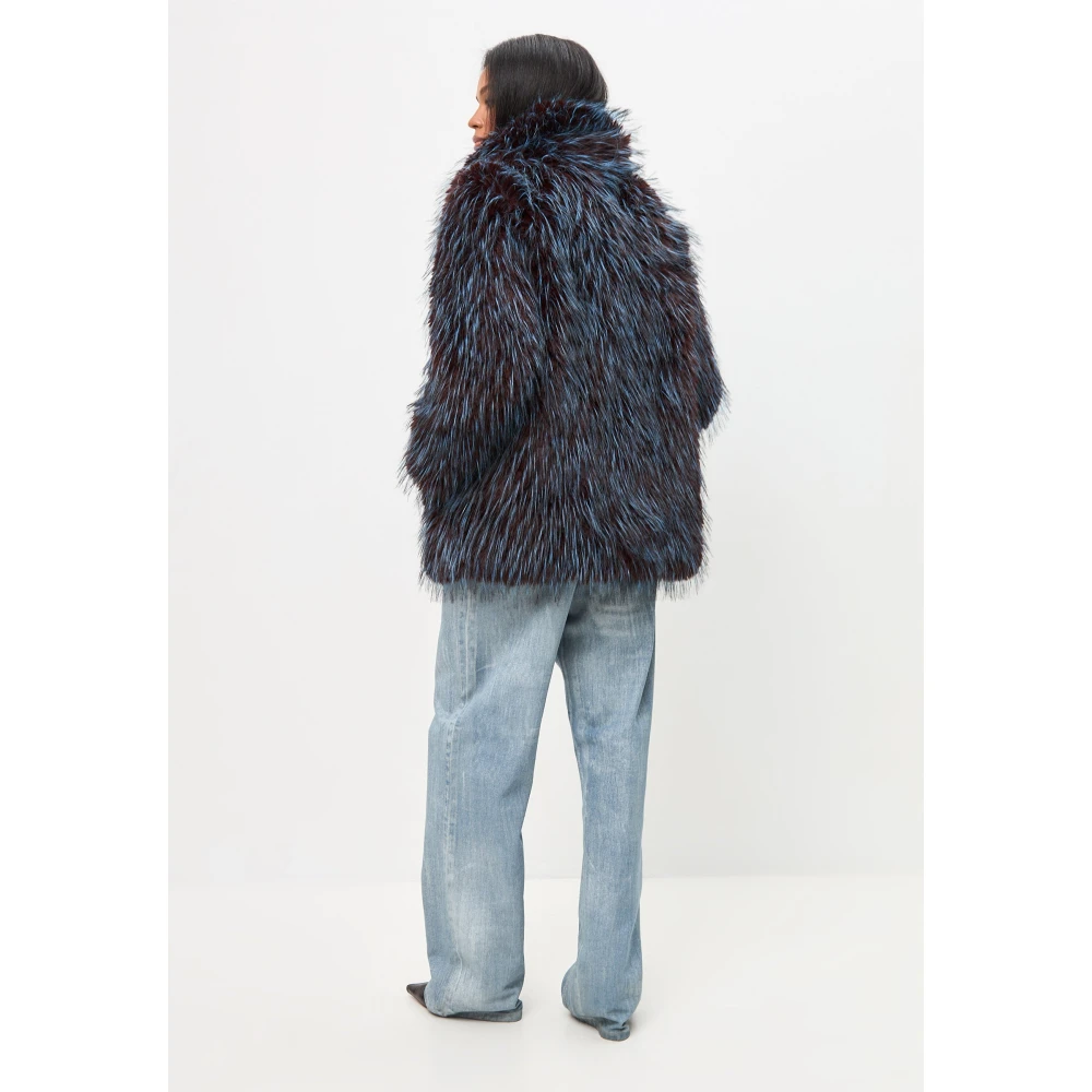 Cesare Gaspari Faux Fur & Shearling Jackets Blue Dames