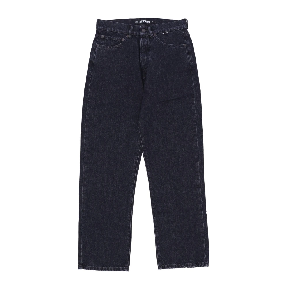 Iuter Zwarte Losse Denim Jeans Black Heren