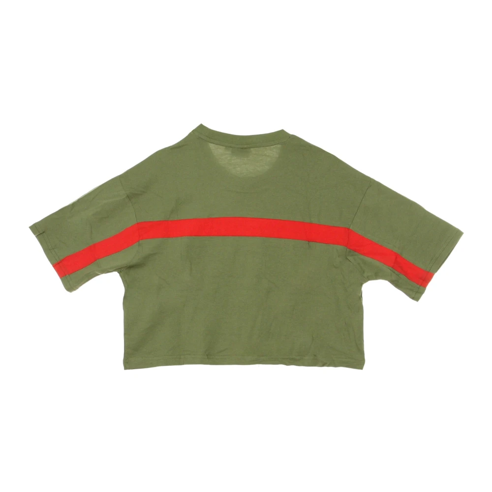 Fila Cropped T-shirt in diep lichen groen echt rood Green Dames