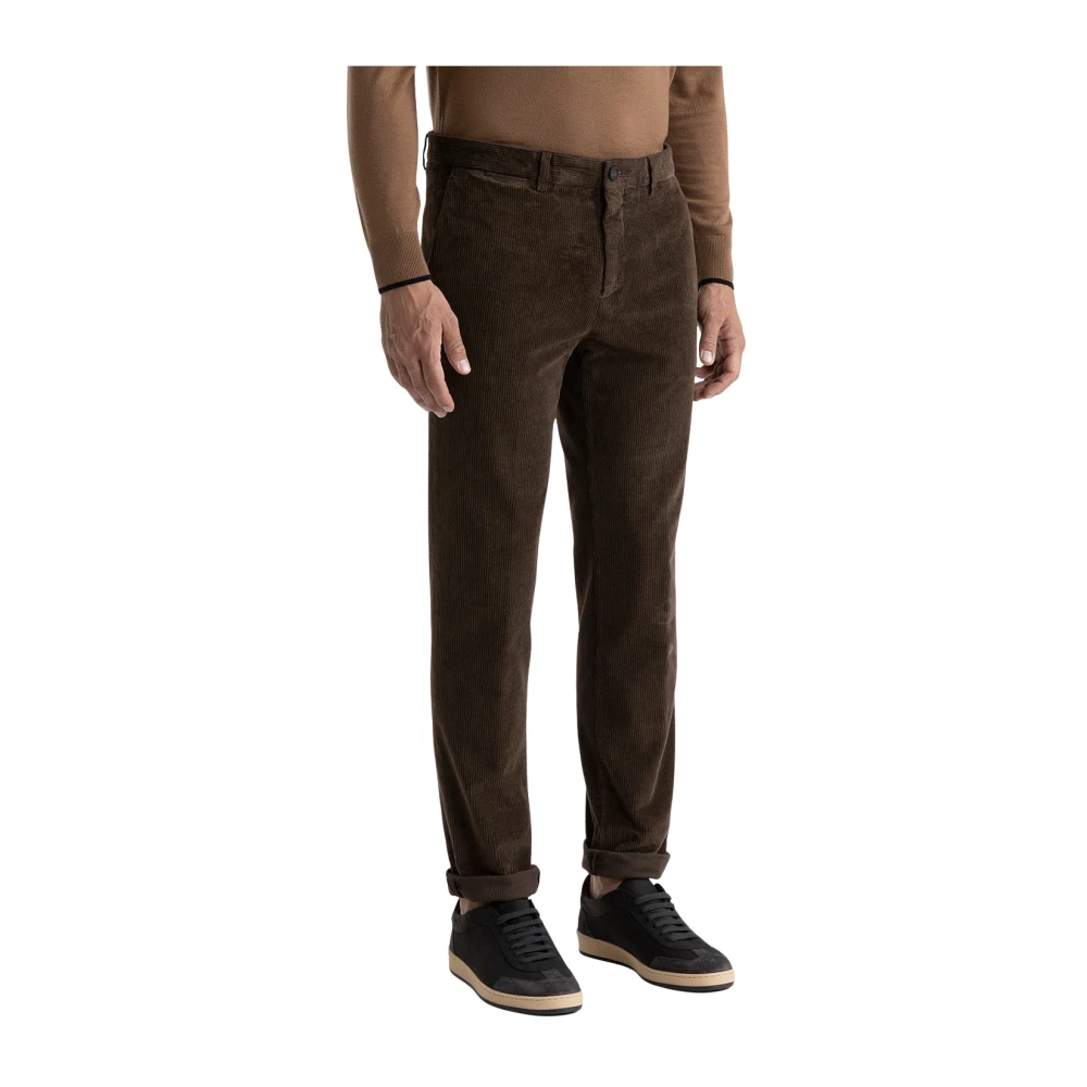 PESERICO Katoenen ribfluwelen chino's Brown Heren