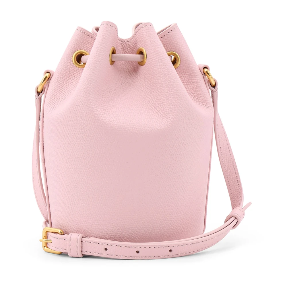 Valentino Garavani Leren Bucket Bag met VLogo Detail Pink Dames