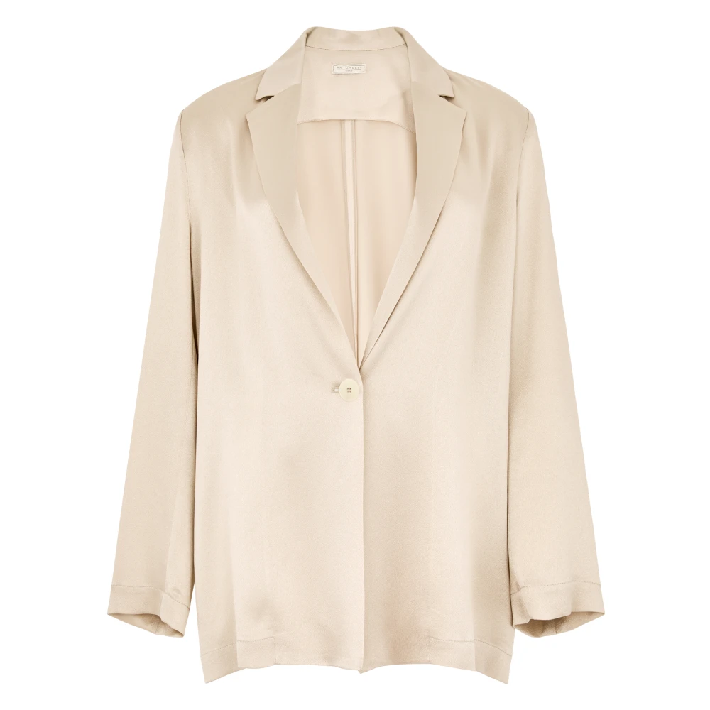 Antonelli Firenze Beige Satin Weave Jas Beige Dames