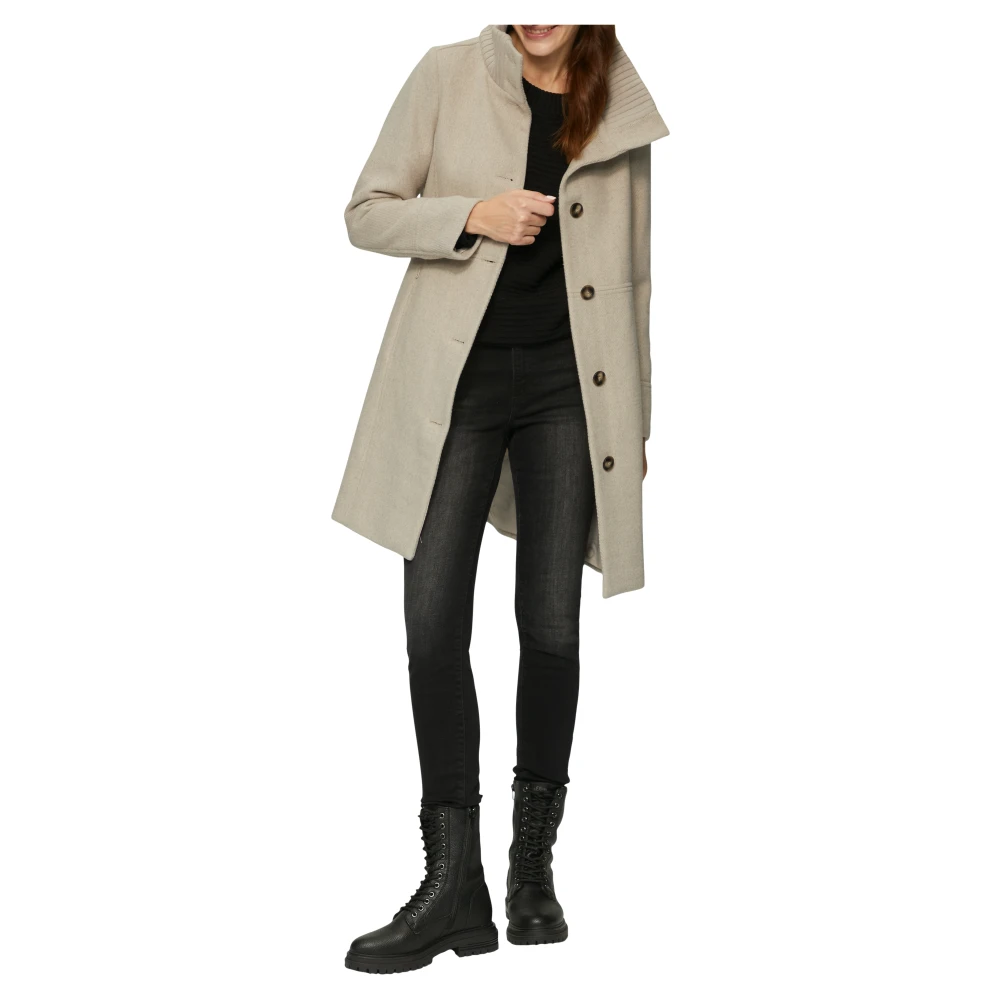 s.Oliver Twill jas met gebreide kraag Beige Dames