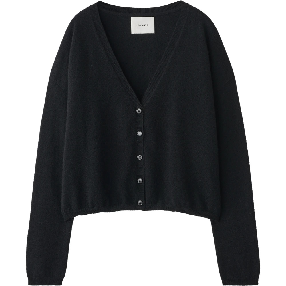 Lisa Yang Women's Black Stylish Cardigan - Cardigans - S - Knitwear