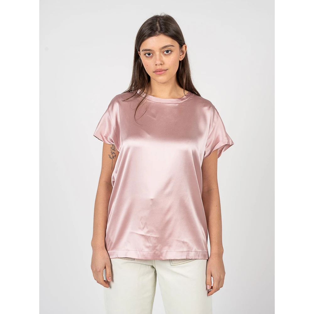 pinko Elegante T-shirt met strik op de rug Pink Dames