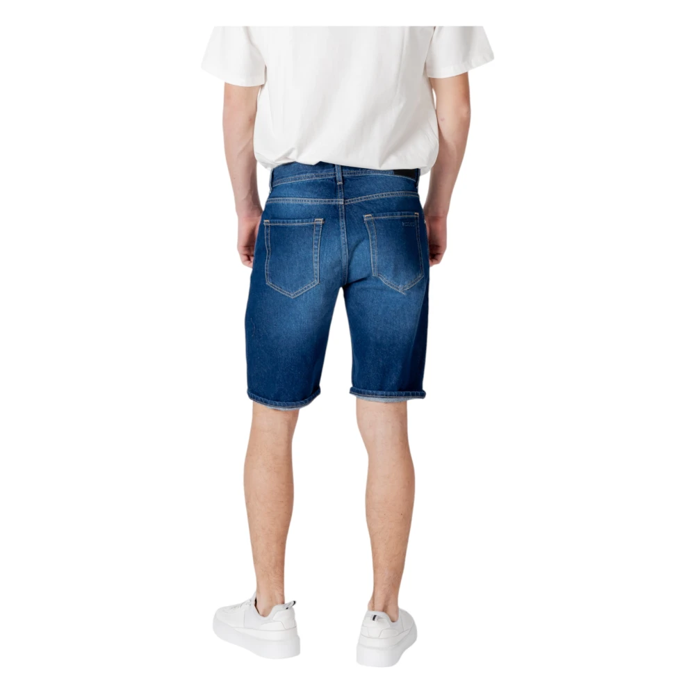 Antony Morato Blauwe Katoenen Rits Shorts met Zakken Blue Heren