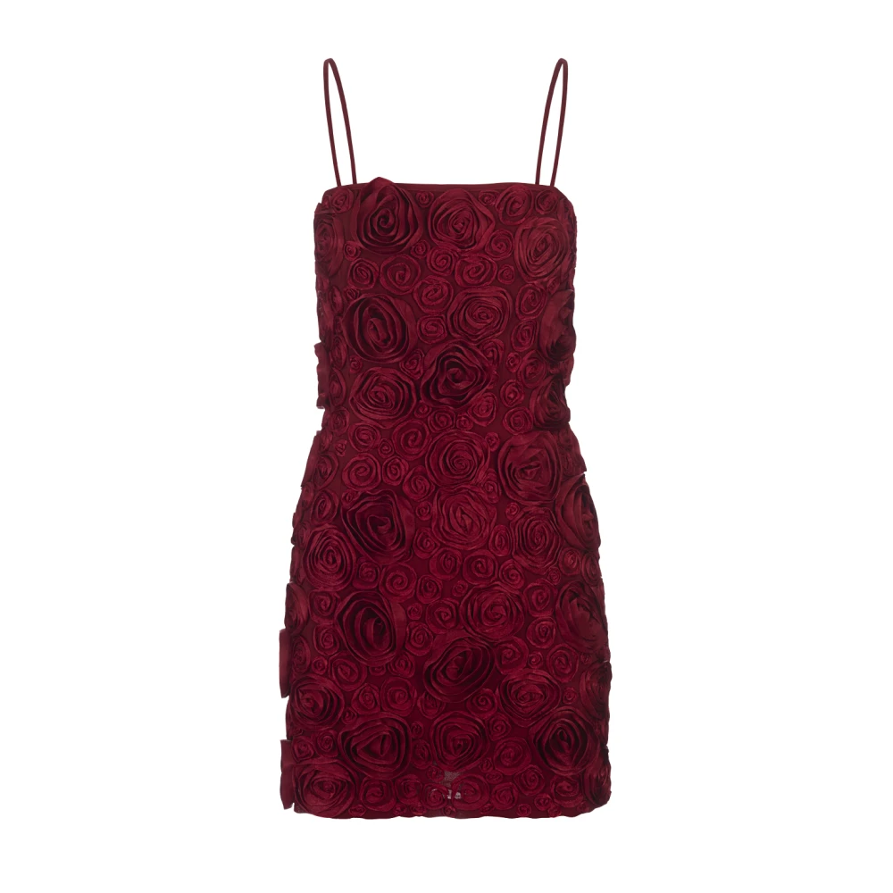 Blumarine Röd Ros Broderad Mini Slip Klänning Red, Dam