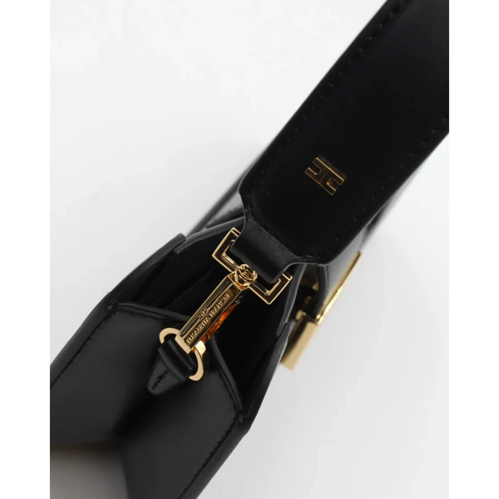 Elisabetta Franchi Zwarte Schoudertas met Verborgen Magneetsluiting Black Dames