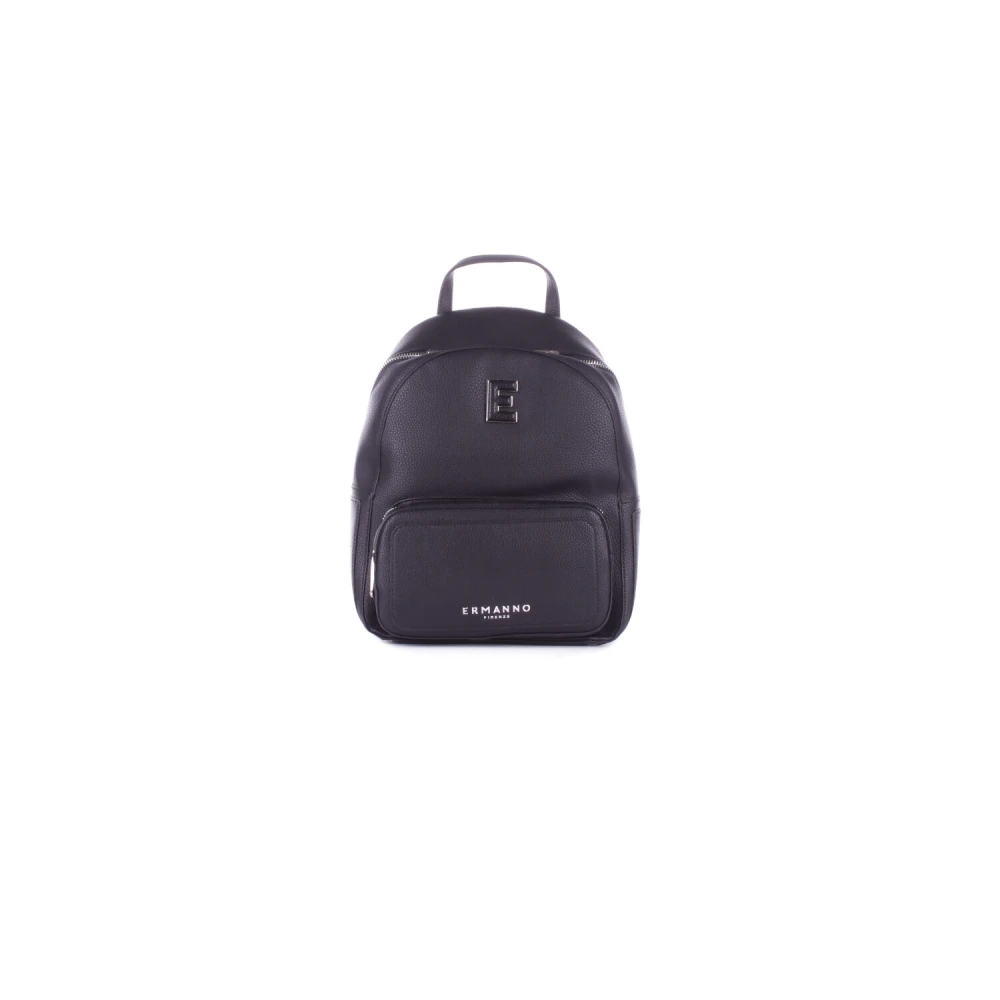 Ermanno Scervino Zwarte Logo Voorrits Rugzak Black Dames