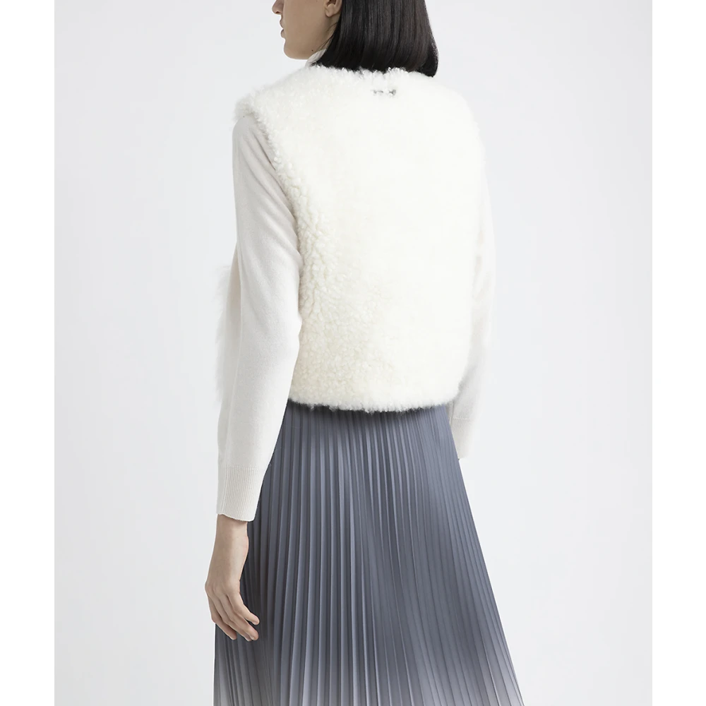 PESERICO Echt kasjmiergeitenhaar gilet White Dames