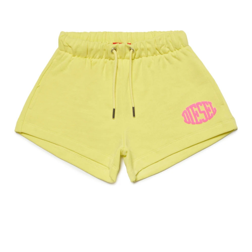 Diesel Girls Yellow Fleece Shorts With Puffy Print - Shorts - 10 Y - Kids