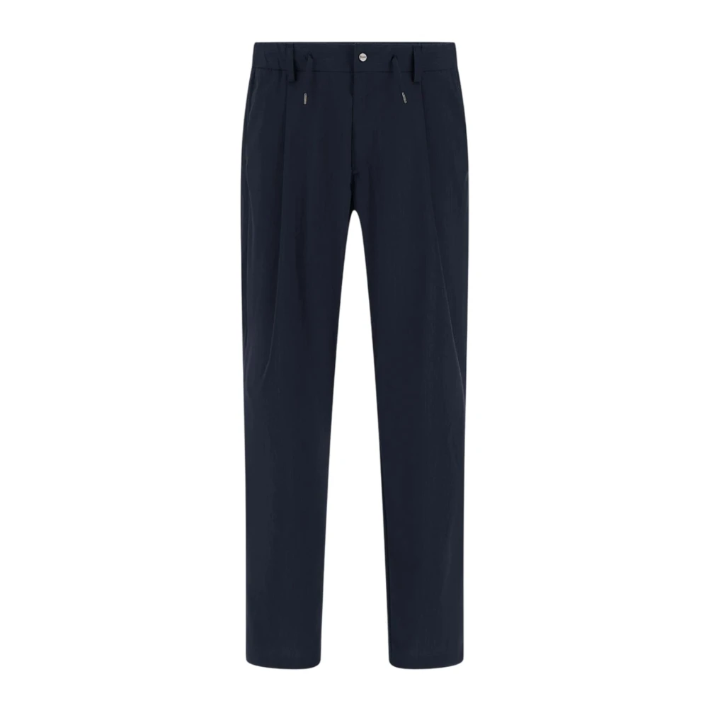 Herno Blue Slim-Fit Trousers, Male, Xl, Elastic Waist Trousers