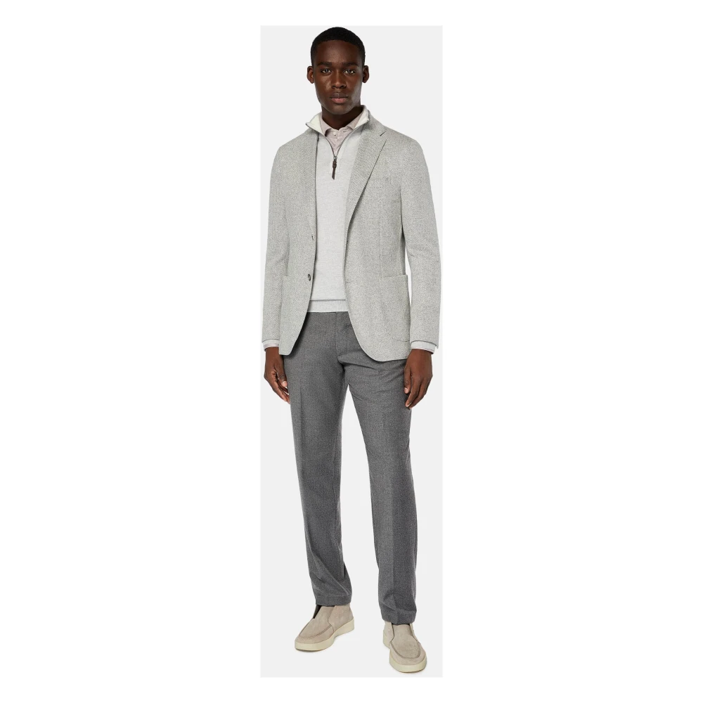 Boggi Milano B Jersey Katoenen Blend Jas Gray Heren