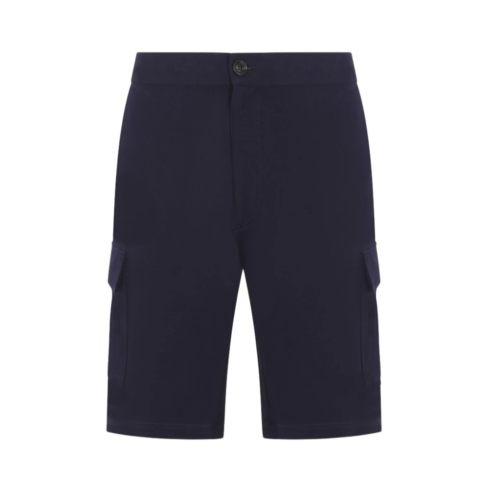 BRUNELLO CUCINELLI Blauwe Cargo Shorts Jersey Katoen Blue Heren