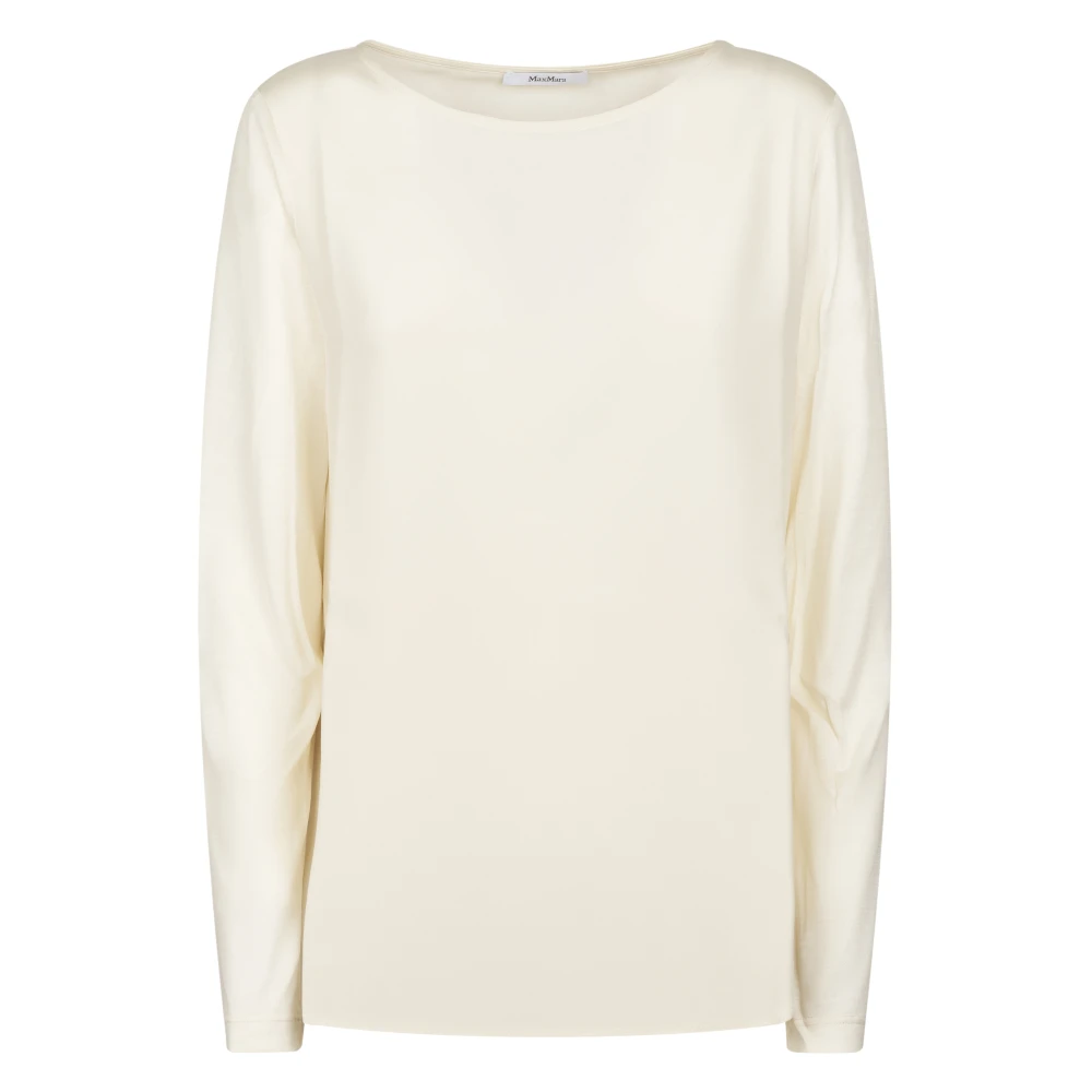Max Mara Women's White Long Sleeve T-Shirts, L, Pure Top