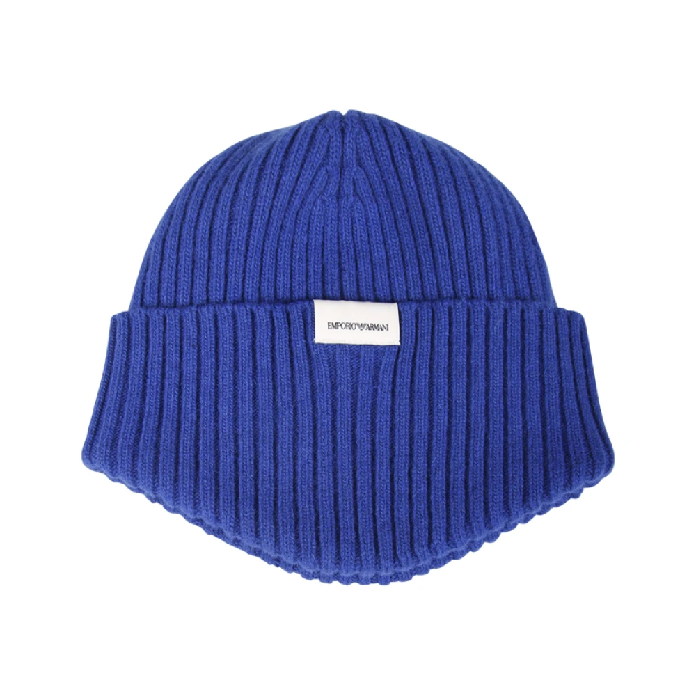 Emporio Armani Blauwe Beanie Hat Blue Heren