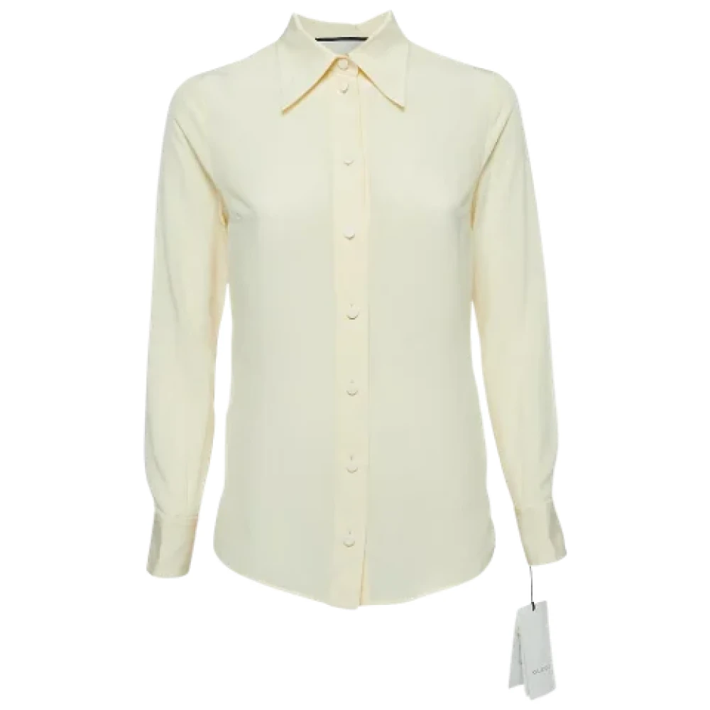 Gucci Vintage Pre-owned Silk tops White Dames