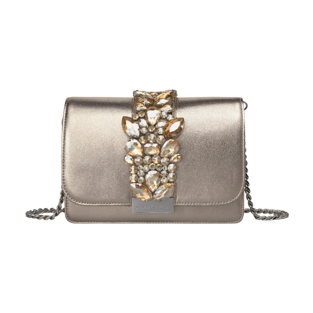 Alma en Pena Rhinestone clutch tas Brown Dames