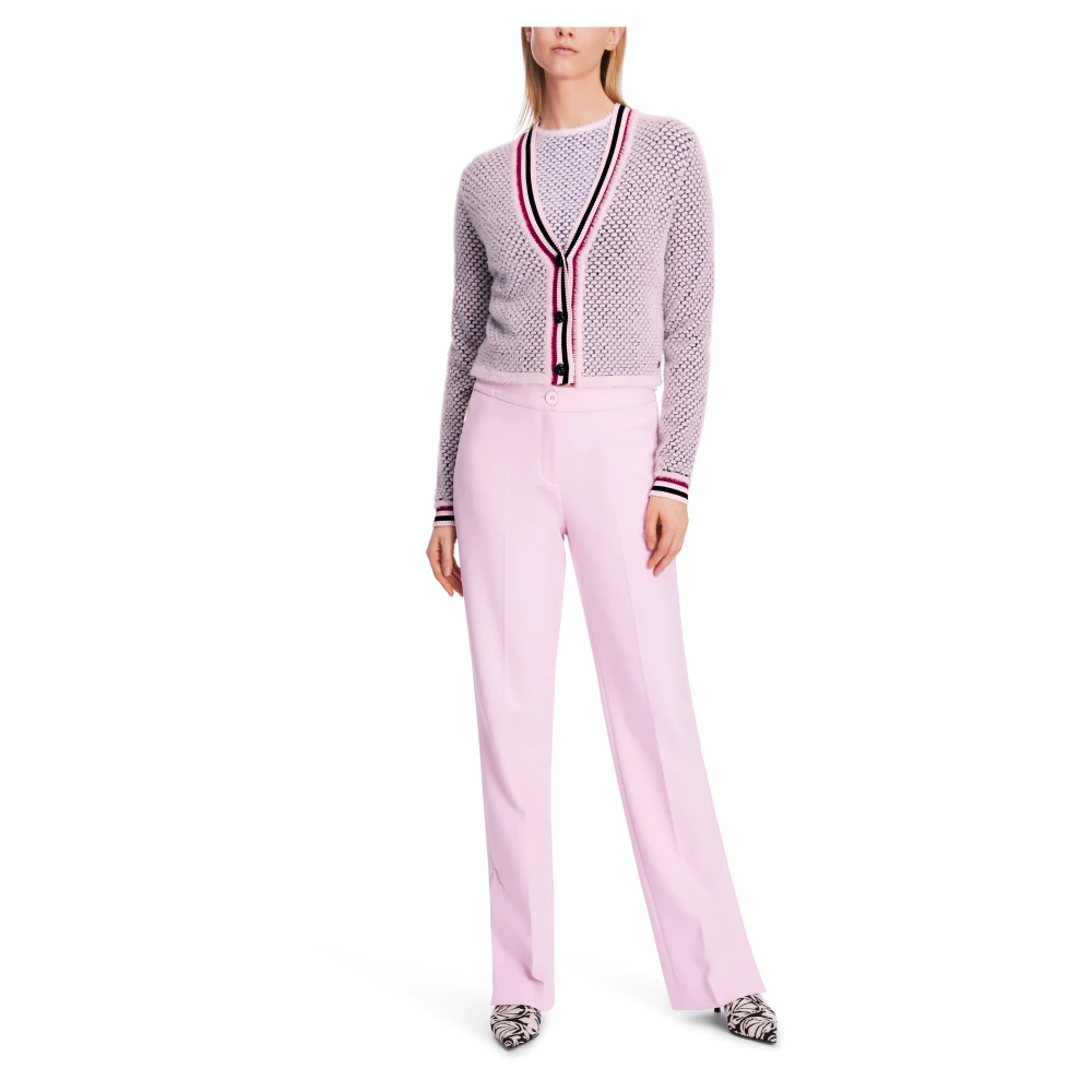 Marc Cain Gestreepte Cardigan Gebreid in Duitsland Pink Dames