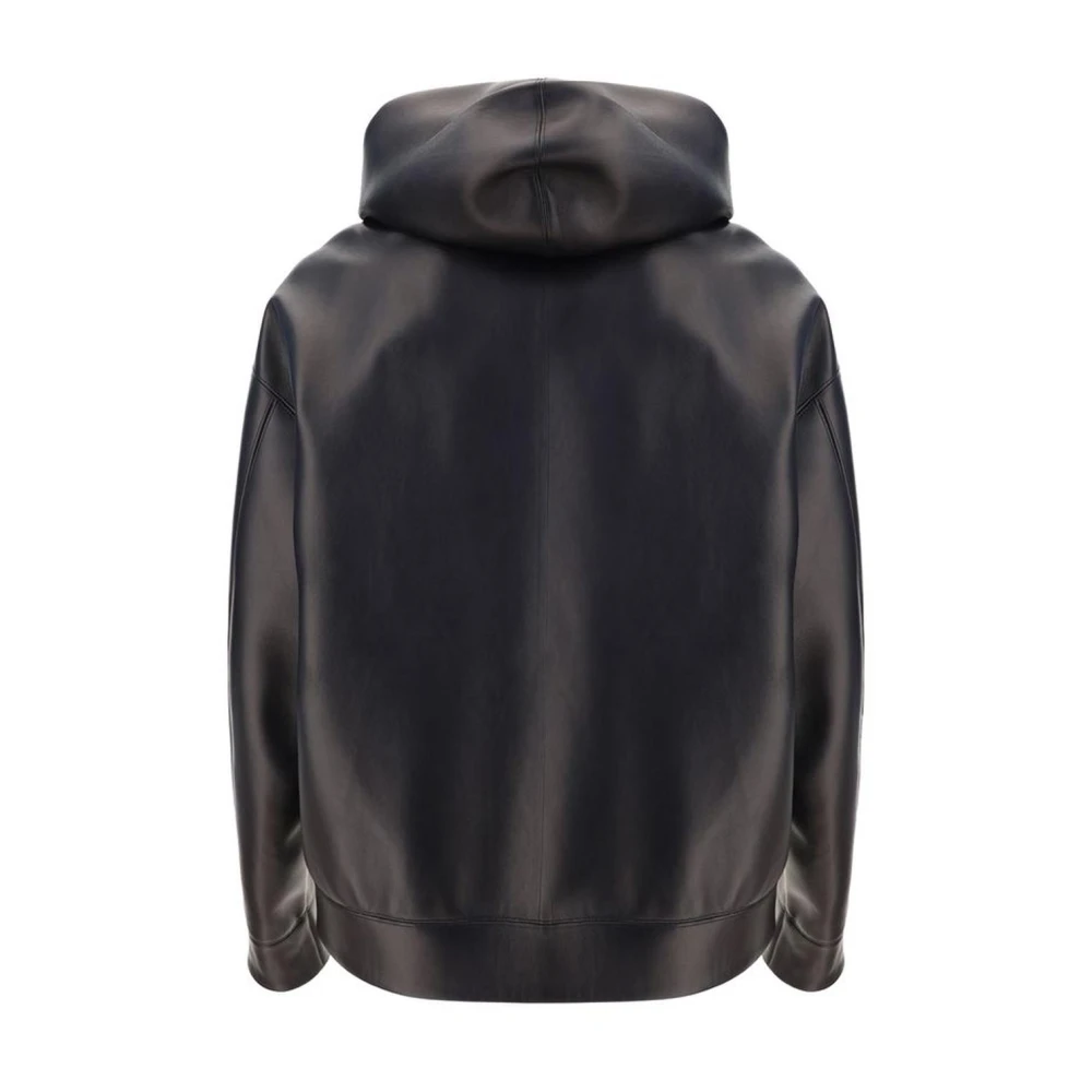 Valentino Gewatteerd Lamsskin Leren Jas met Zakken Black Heren