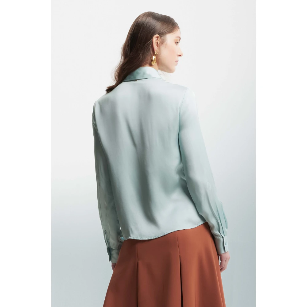 Kocca Elegant Minimalist Wool Blend Shirt Green Dames
