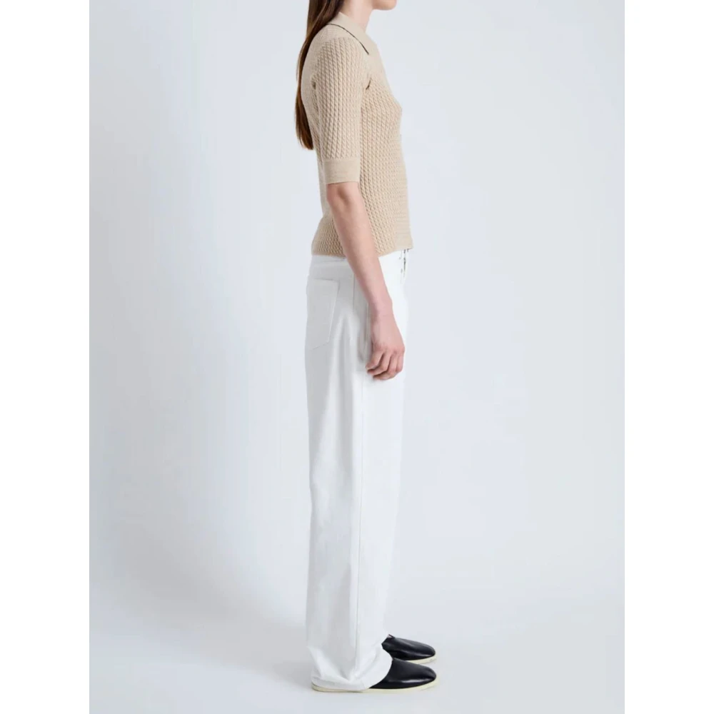 Proenza Schouler Micro Cable Gebreide Polo Beige Dames