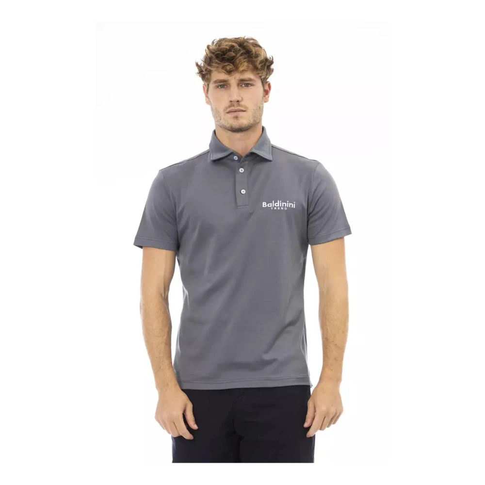 Baldinini Polo Shirt met Geborduurd Logo Gray Heren