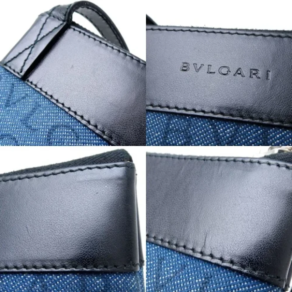 Bvlgari Vintage Pre-owned Fabric shoulder-bags Blue Dames