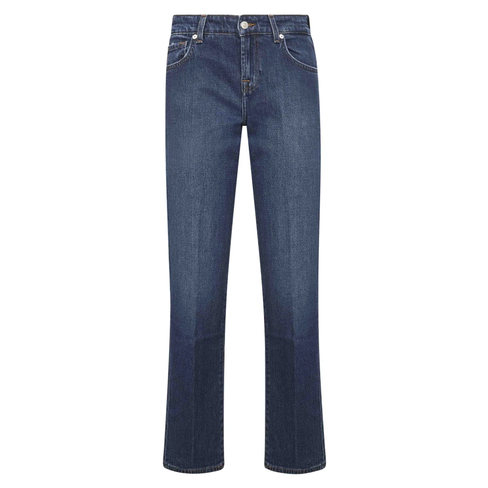 7 For All Mankind Women's Blue Calie Straight Jeans