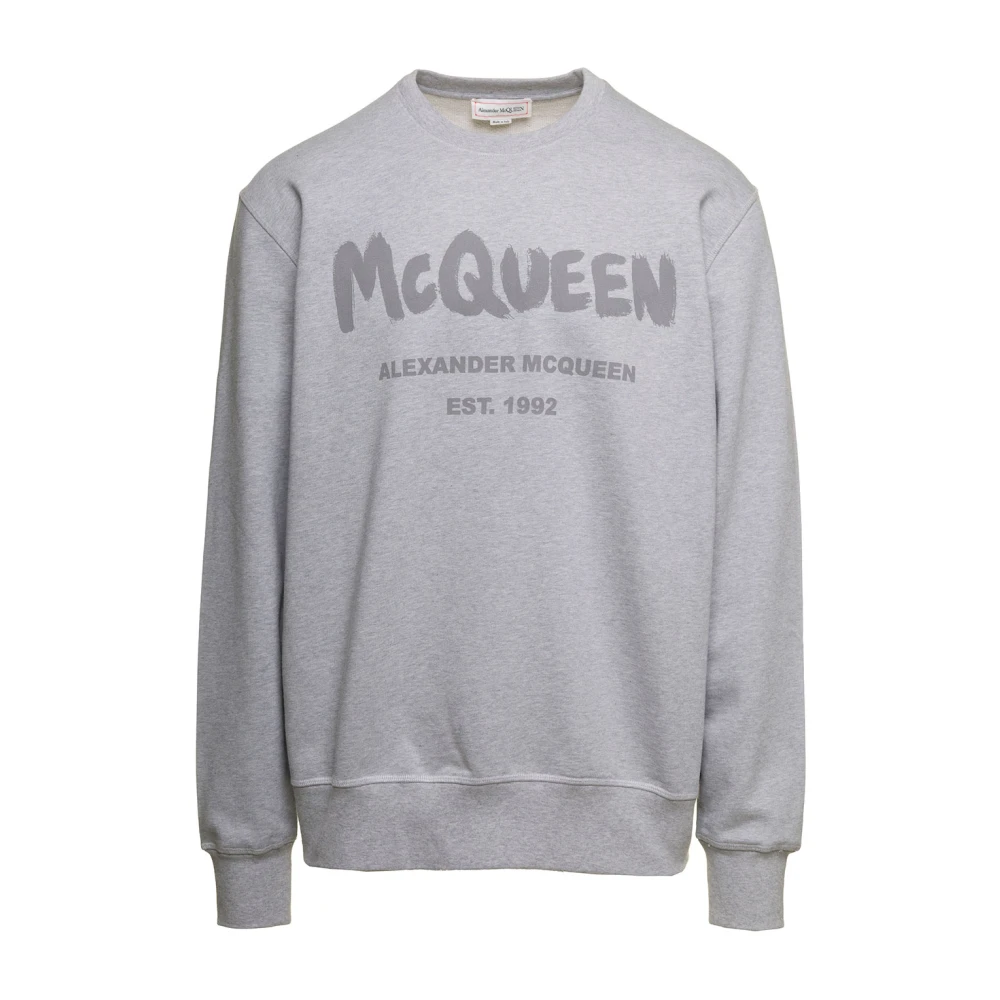 Alexander mcqueen Grijze Sweatshirt met Logo Print Gray Heren