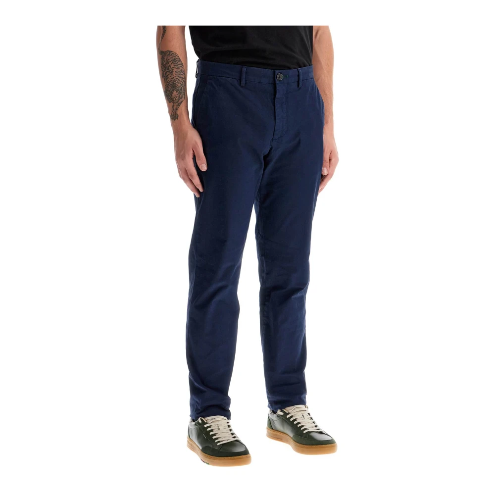 PS By Paul Smith Stretch katoenen chino broek met Zebra logo Blue Heren