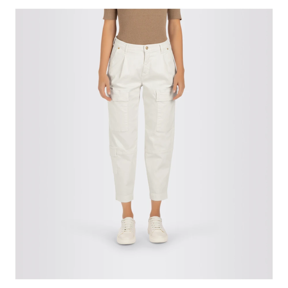 MAC Cropped Trousers White Dames