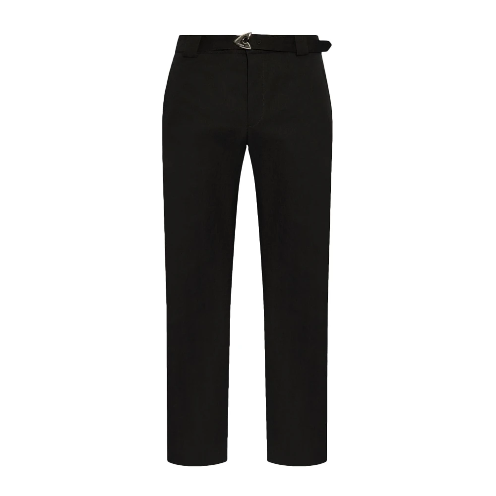 Alexander Mcqueen Black Straight Trousers, Male, M, Arrow Belted Trousers