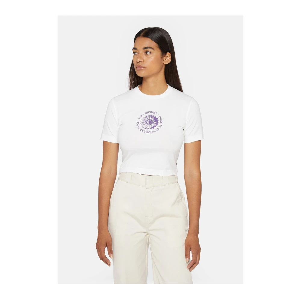 Dickies Bloemenprint Tuin T-shirt Vrouwen White Dames