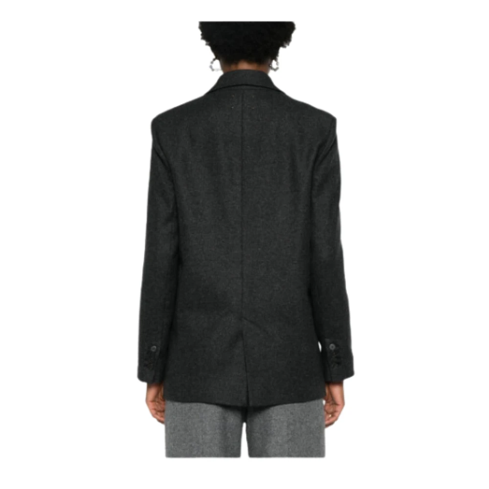 Forte Antraciet Wollen Blazer met Melange Effect Gray Dames