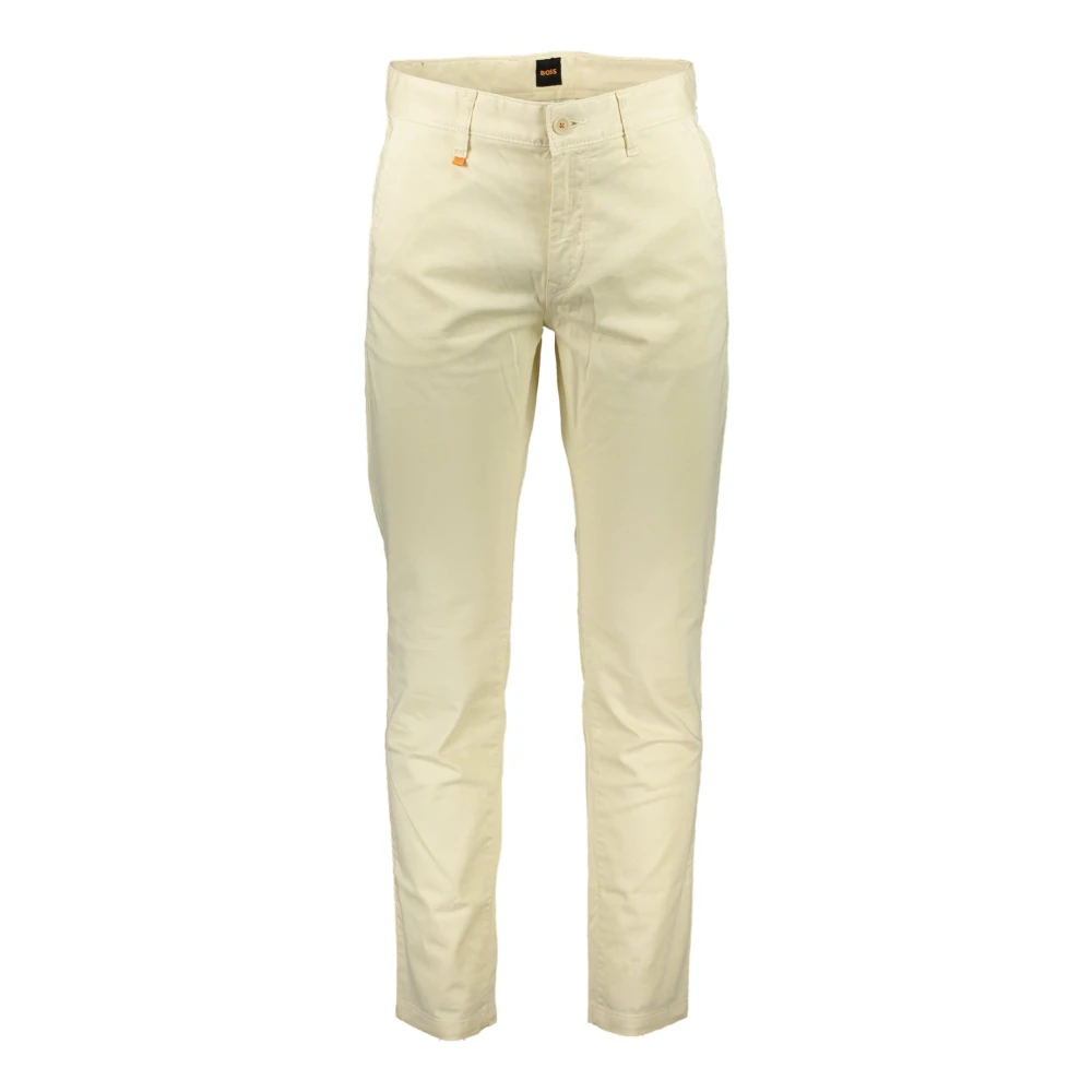 Hugo Boss Beige Tapered Fit Broek met Logo Beige Heren