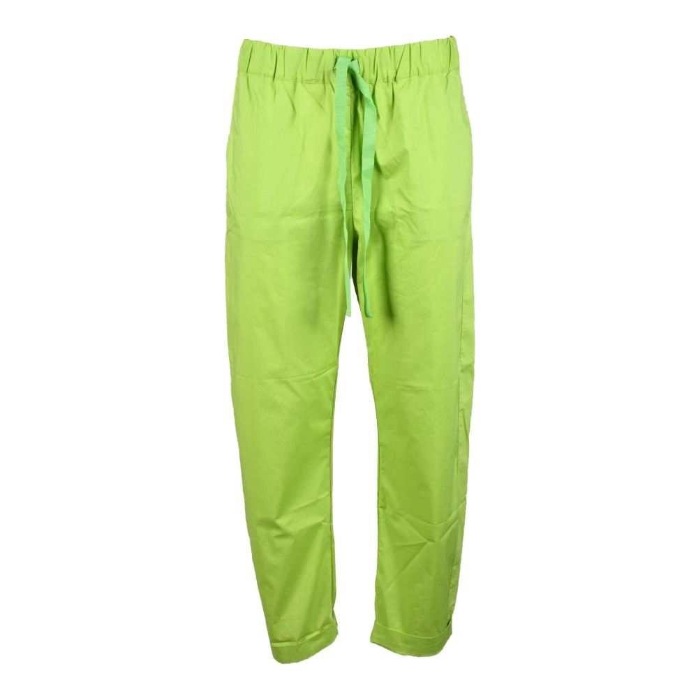 Semicouture Katoenen Casual Broek Green Dames