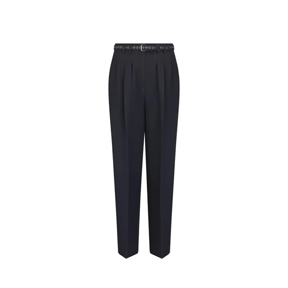 Dior Black Straight Trousers, Female, S, Luxurious Wool Silk Trousers