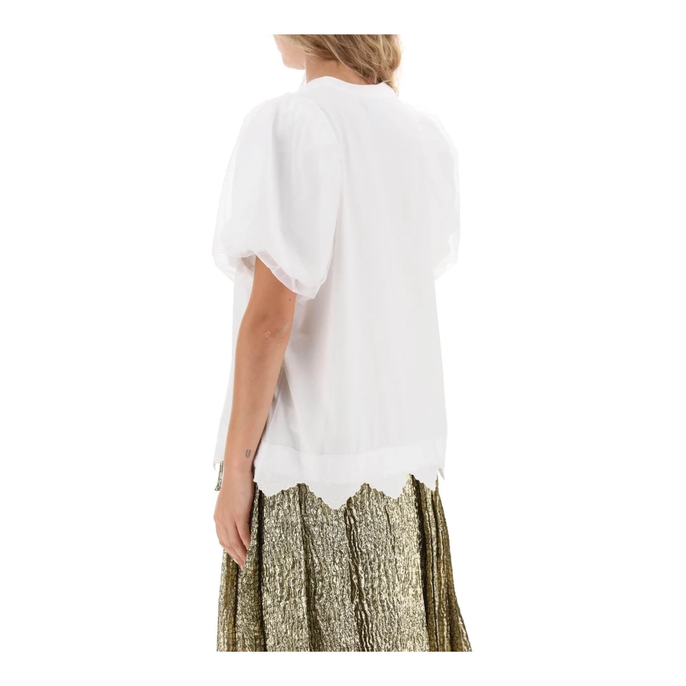 Simone Rocha T-shirt met pofmouwen en versieringen White Dames