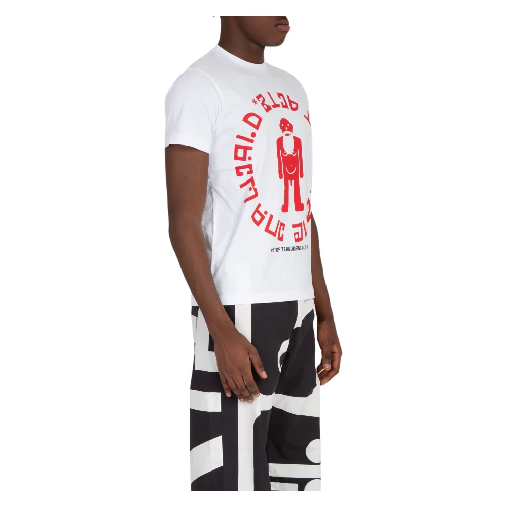 Walter Van Beirendonck Witte Stop-T-shirt White Heren