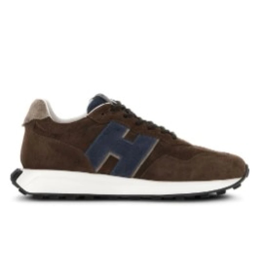 Hogan H601 Allacciato H Patch Sneakers Heren Schoenen Bruin