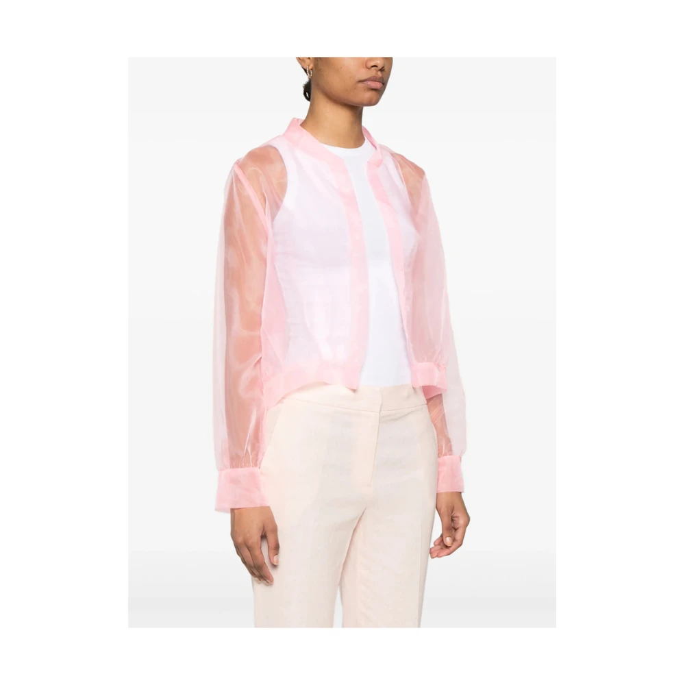 Twinset Flamingo Pink Open Front Outerwear Pink Dames